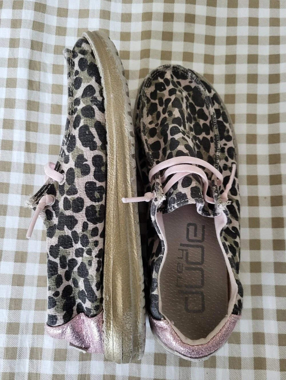 Hey Dude Wendy Youth Leo Nut Slip-on Shoes Featuring Leopard Print Canvas